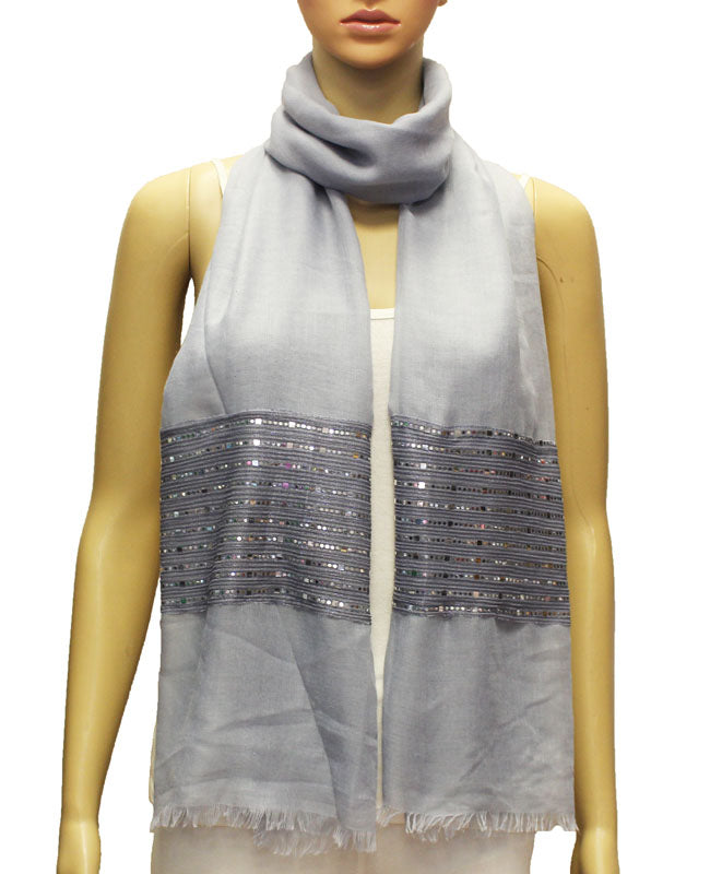 Elegant Sequin Panel Scarf-S2006