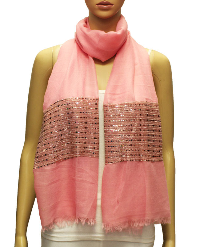 Elegant Sequin Panel Scarf-S2006