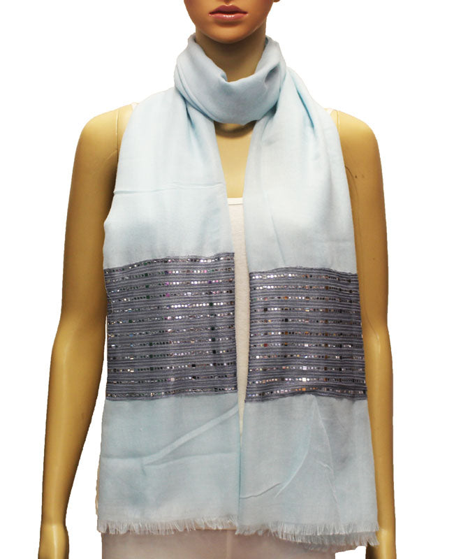 Elegant Sequin Panel Scarf-S2006
