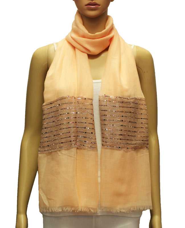 Elegant Sequin Panel Scarf-S2006