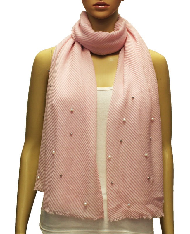 Elegant Pearl Embellished Scarf-S2008