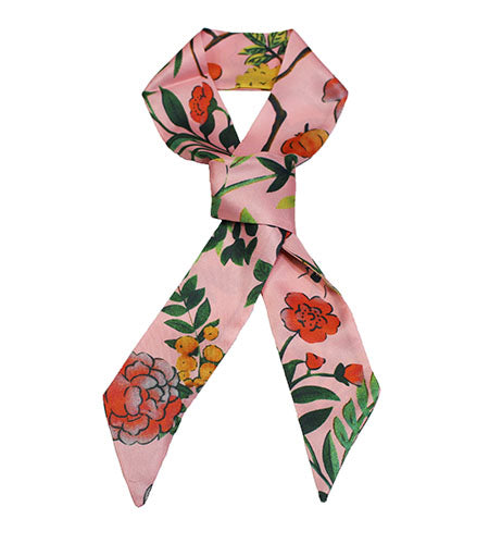 Floral Print Satin Hair Scarf-S2011