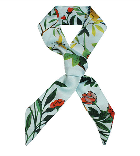 Floral Print Satin Hair Scarf-S2011
