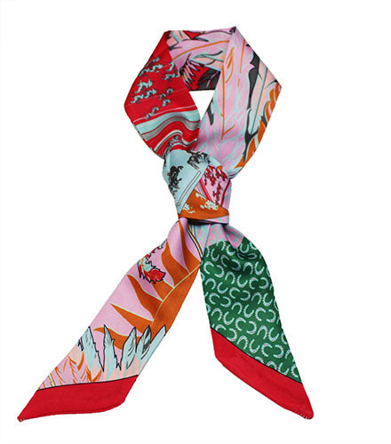 Chic Abstract Print Ribbon Scarf-S2012