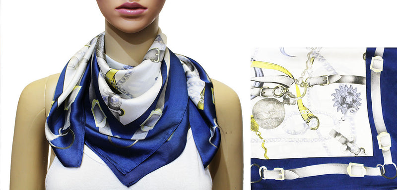 Silk Feel Chain Print Scarf-S2026