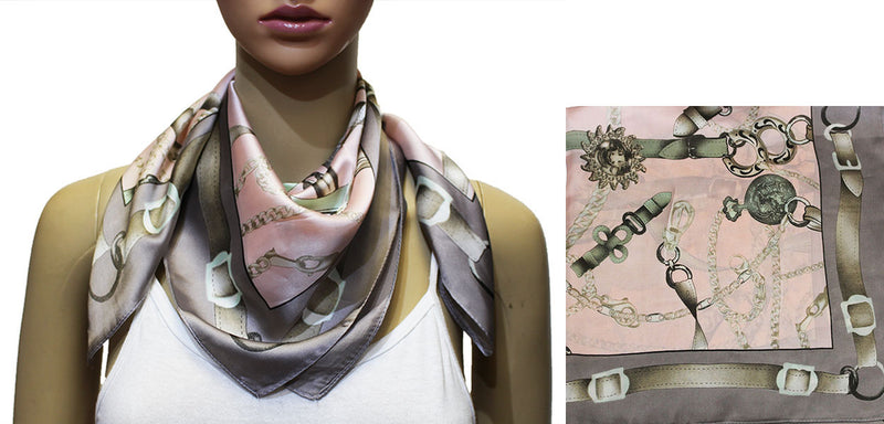 Silk Feel Chain Print Scarf-S2026