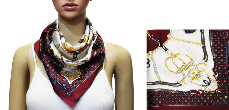 Vintage Equestrian Silk Feel Scarf-S2029