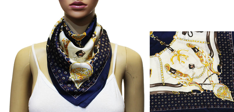 Vintage Equestrian Silk Feel Scarf-S2029
