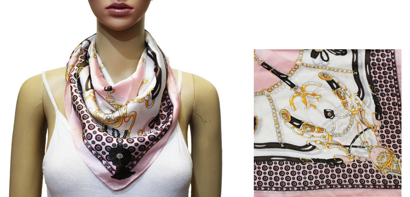 Vintage Equestrian Silk Feel Scarf-S2029