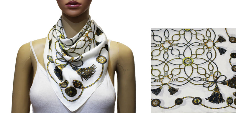 Tassel Chain Pattern Square Scarf-S2031