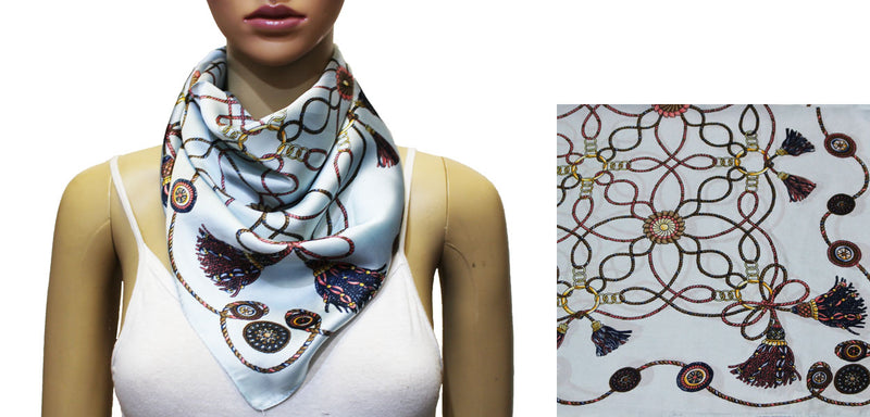 Tassel Chain Pattern Square Scarf-S2031