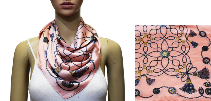 Tassel Chain Pattern Square Scarf-S2031
