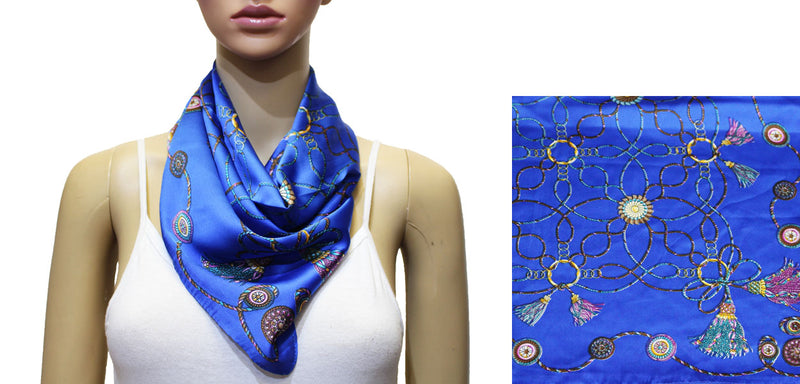Tassel Chain Pattern Square Scarf-S2031