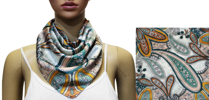 Elegant Paisley Square Neck Scarf-S2033