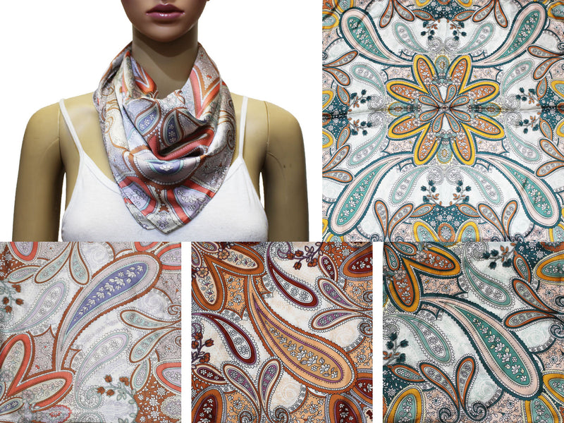 Elegant Paisley Square Neck Scarf-S2033