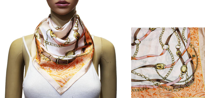 Chic Chain Print Neck Scarf-S2034
