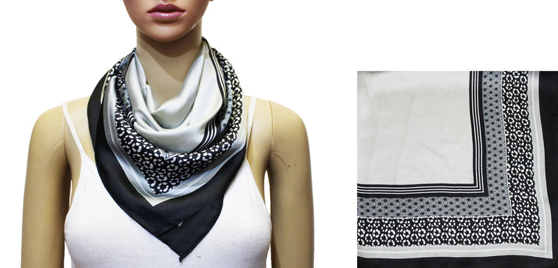 Classic Border Print Neck Scarf-S2035