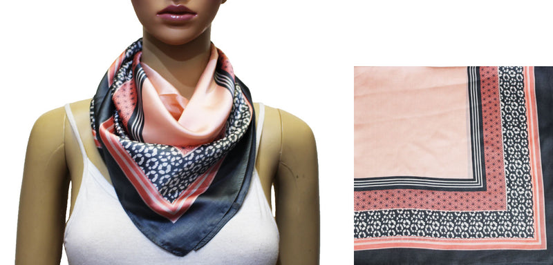 Classic Border Print Neck Scarf-S2035