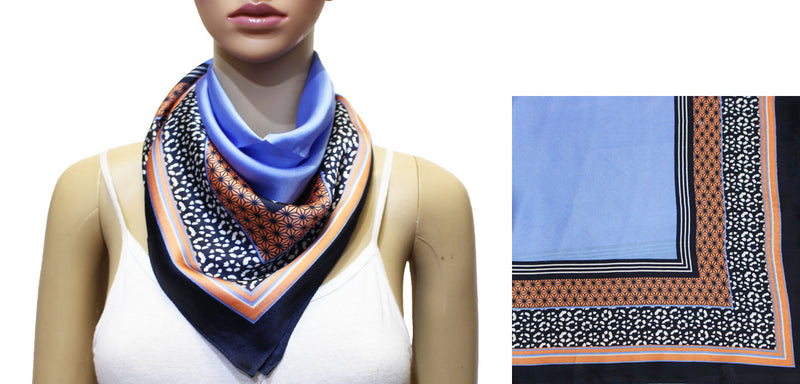 Classic Border Print Neck Scarf-S2035