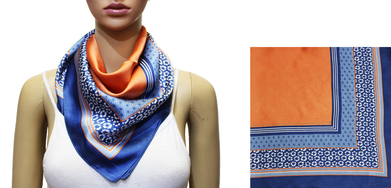 Classic Border Print Neck Scarf-S2035