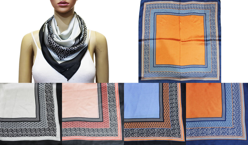 Classic Border Print Neck Scarf-S2035