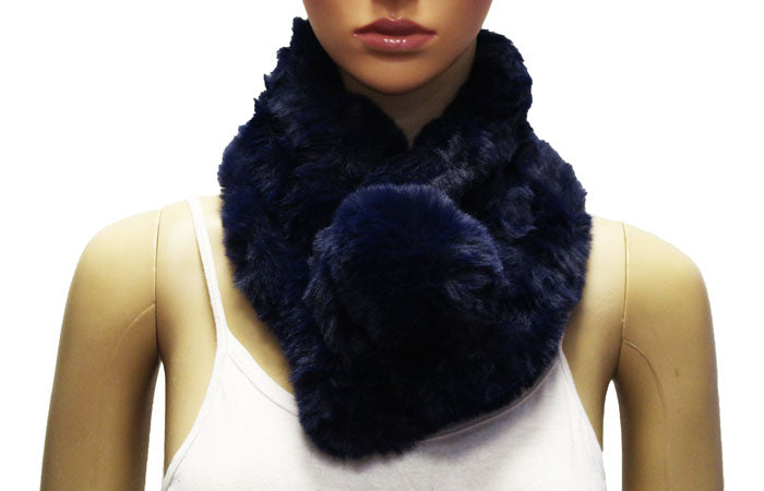 Plush Faux Fur Pom Scarf-S2104