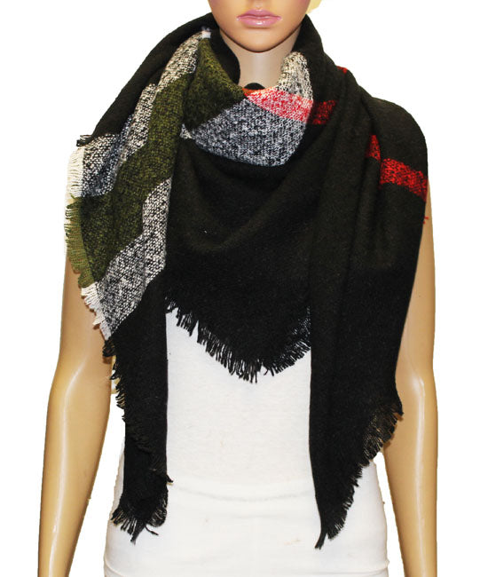 Cozy Plaid Winter Blanket Scarf-S2106
