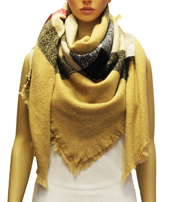 Cozy Plaid Winter Blanket Scarf-S2106