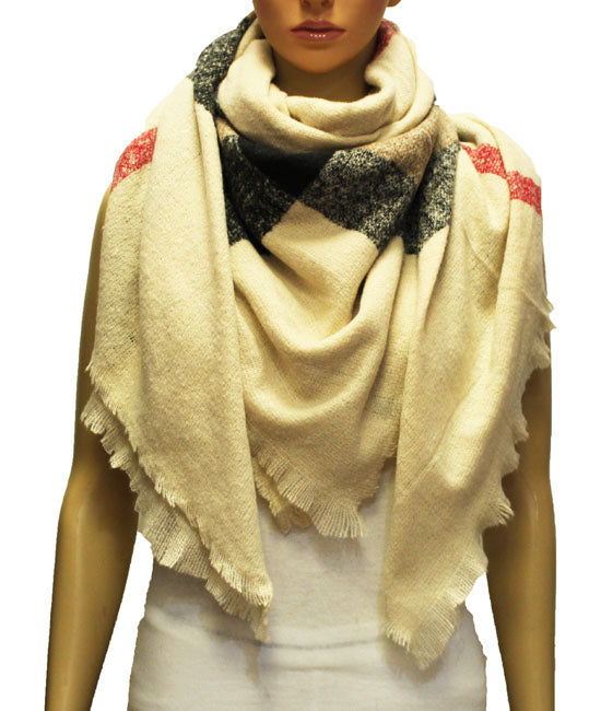 Cozy Plaid Winter Blanket Scarf-S2106