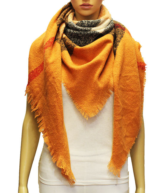 Cozy Plaid Winter Blanket Scarf-S2106