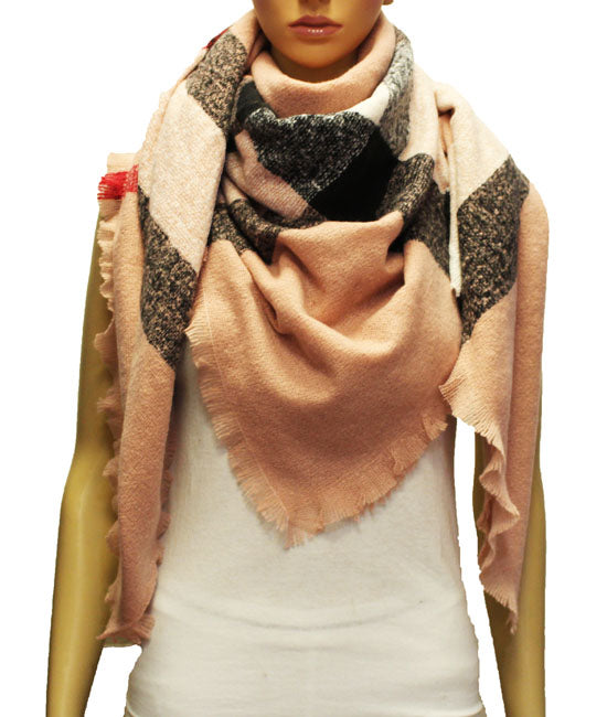 Cozy Plaid Winter Blanket Scarf-S2106