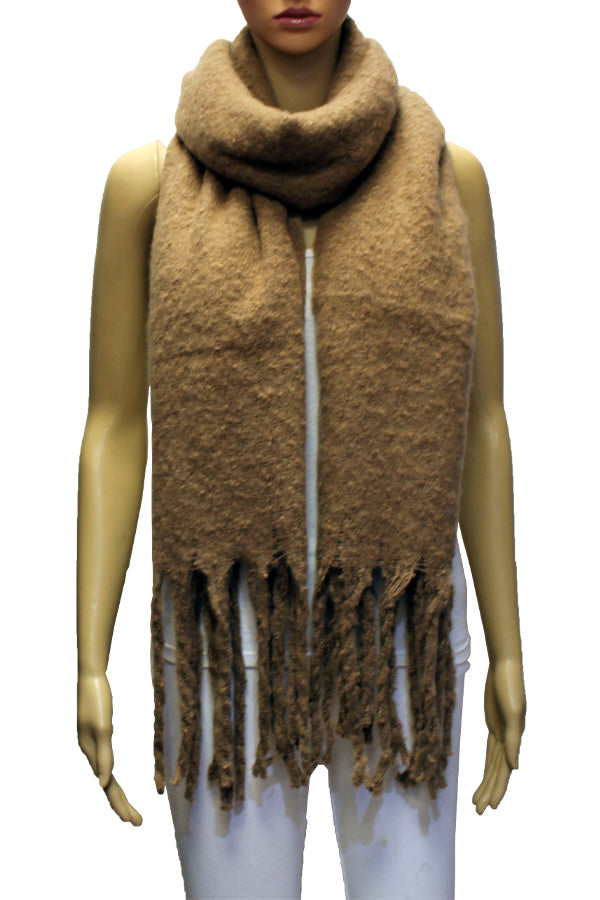 Chunky Knit Fringe Winter Scarf-S2110