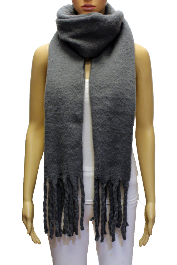Chunky Knit Fringe Winter Scarf-S2110