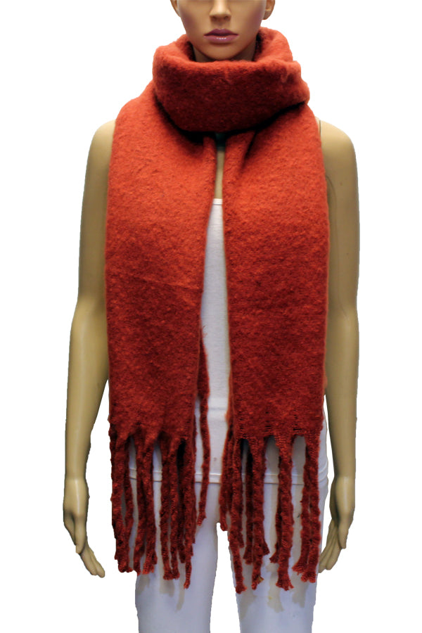 Chunky Knit Fringe Winter Scarf-S2110