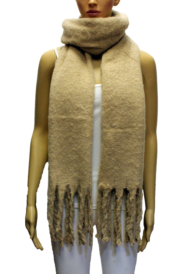Chunky Knit Fringe Winter Scarf-S2110