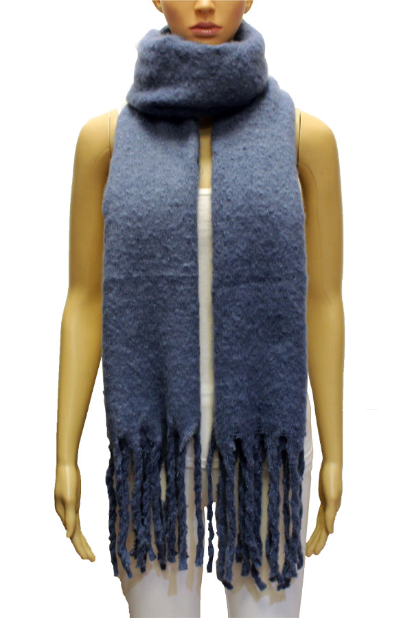 Chunky Knit Fringe Winter Scarf-S2110