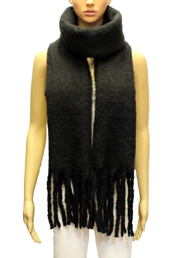 Chunky Knit Fringe Winter Scarf-S2110