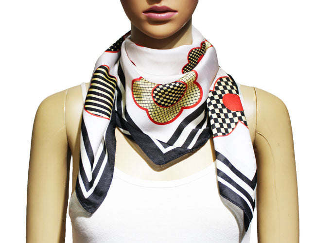 Chic Retro Flower Square Scarf-S2210