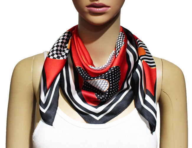 Chic Retro Flower Square Scarf-S2210