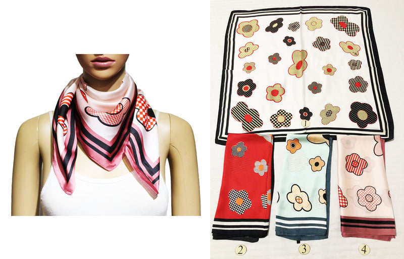 Chic Retro Flower Square Scarf-S2210