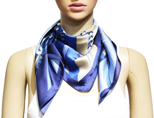 Chic Chains Print Square Scarf-S2215