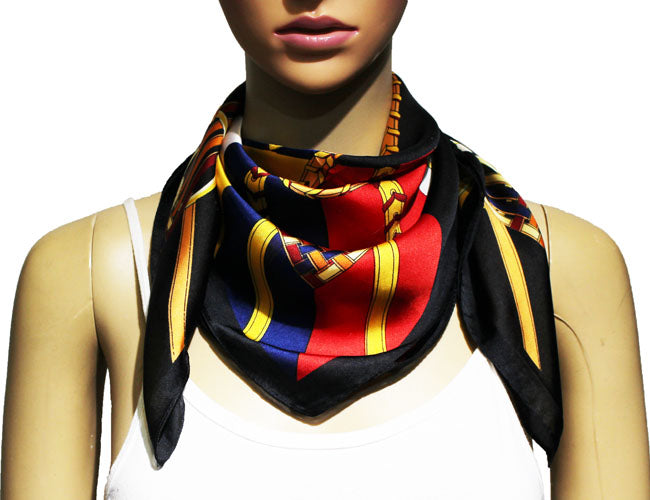 Chic Chains Print Square Scarf-S2215