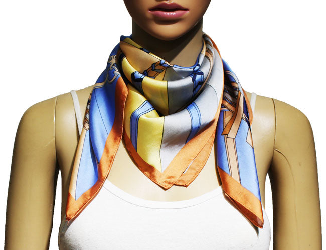 Chic Chains Print Square Scarf-S2215