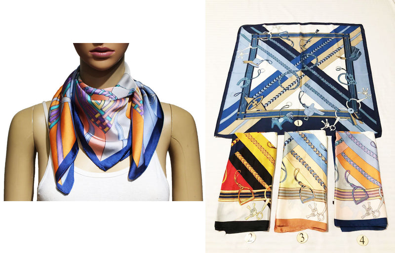 Chic Chains Print Square Scarf-S2215