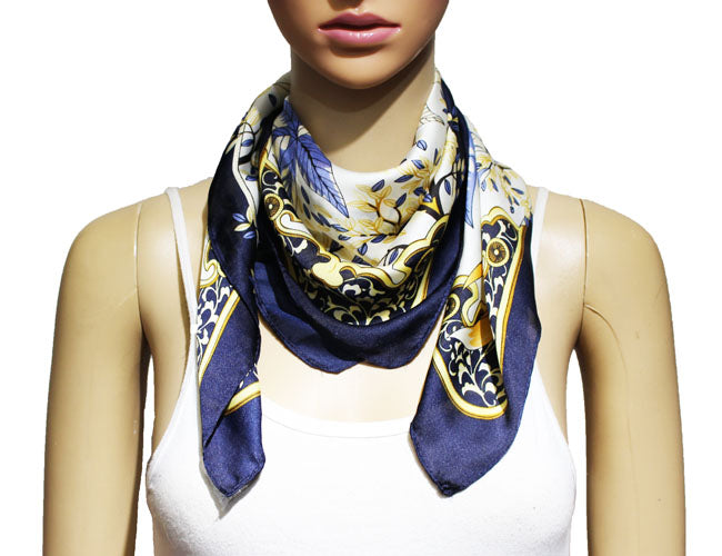 Elegant Botanical Square Neck Scarf-S2217