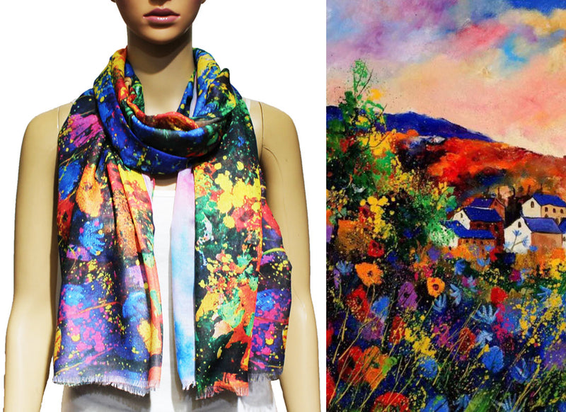 Color Splash Artistic Scarf-S2220