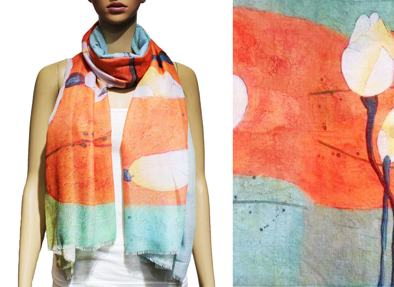 Abstract Floral Art Scarf-S2224