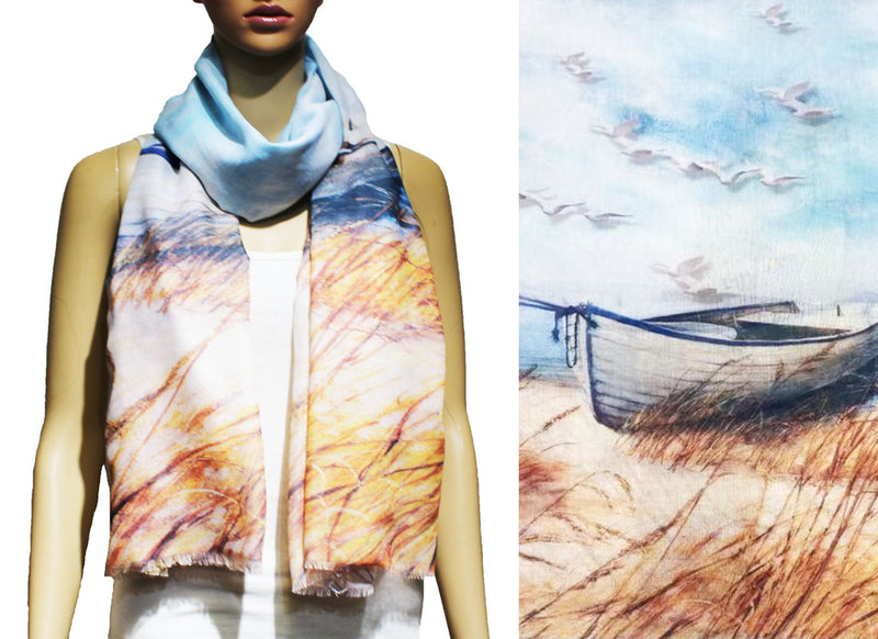 Seaside Breeze Art Scarf-S2229