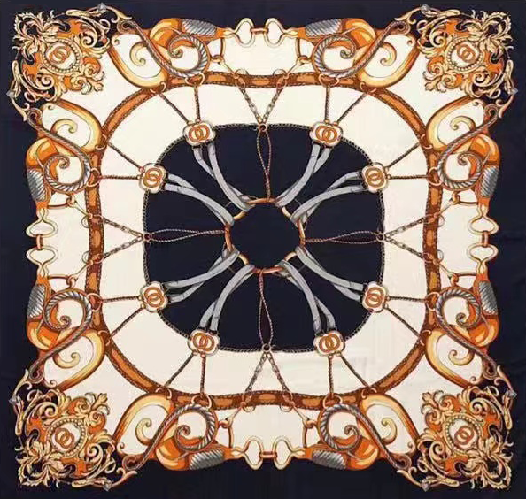 Baroque Chain Print Neck Scarf-S2303