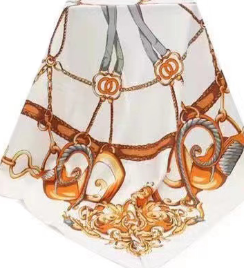 Baroque Chain Print Neck Scarf-S2303
